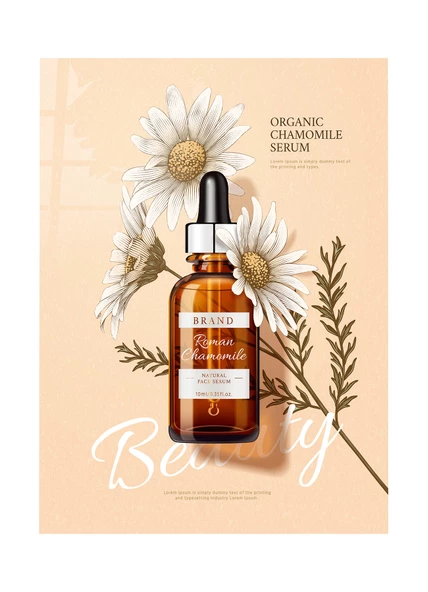 Organik Serum Kozmetik Cam Tablo | Hediyelik, Dekoratif, Ofis, Mutfak - 3
