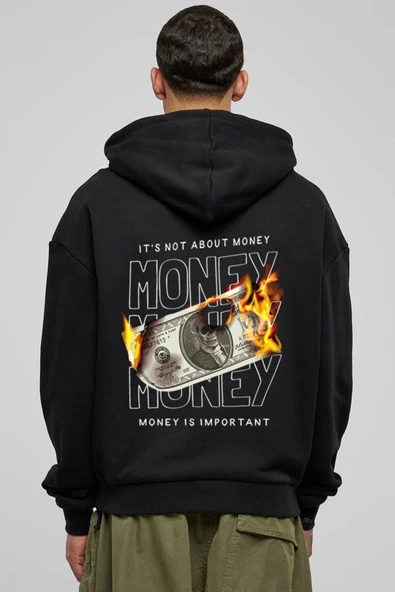 Unisex Baskılı Kapşonlu 3 İplik Hoodie Sweathirt  fm1.45SA ürün görseli