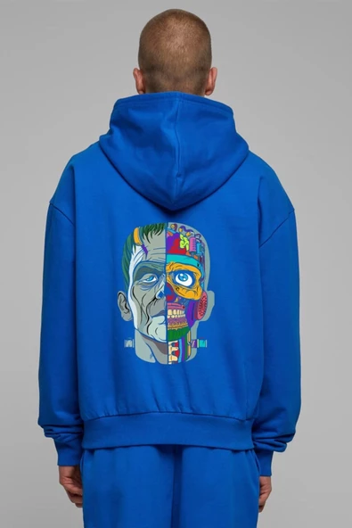 Unisex Baskılı Kapşonlu 3 İplik Hoodie Sweathirt  fm1.17MA