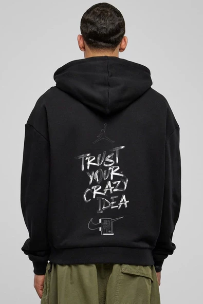 Unisex Baskılı Kapşonlu 3 İplik Hoodie Sweathirt  fm1.43SA