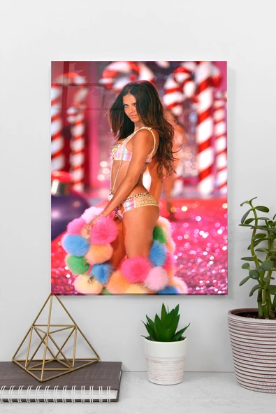 Adriana Lima Victoria's Secret Cam Tablo | Hediyelik, Dekoratif, Ofis, Mutfak