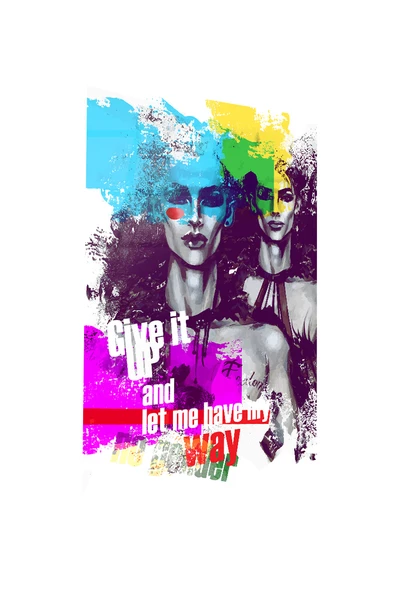 Give it Up and  Let Me Have My Way Kadın Cam Tablo | Hediyelik, Dekoratif, Ofis, Mutfak - 4