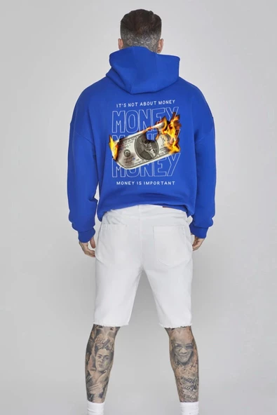 Unisex Baskılı Kapşonlu 3 İplik Hoodie Sweathirt  fm1.45MA