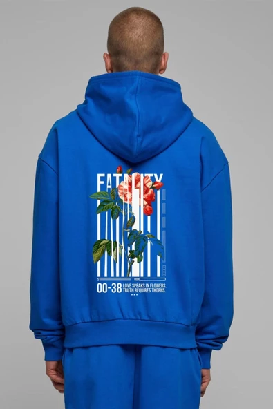 Unisex Baskılı Kapşonlu 3 İplik Hoodie Sweathirt  fm1.19MA