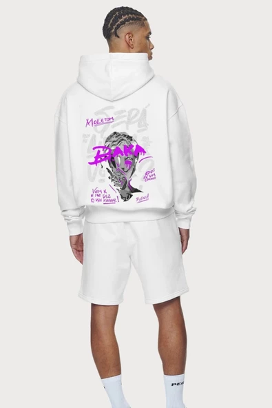 Unisex Baskılı Kapşonlu 3 İplik Hoodie Sweathirt  fm1.53BA ürün görseli