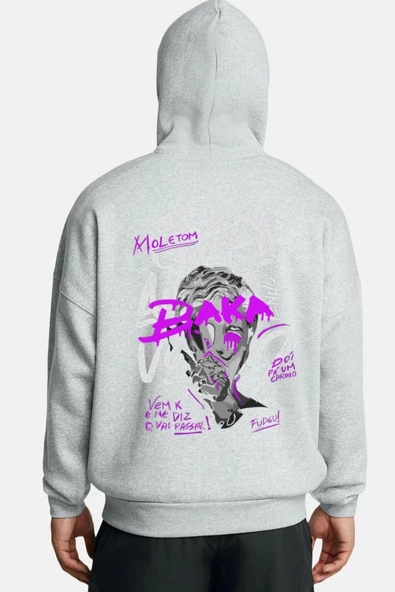 Unisex Baskılı Kapşonlu 3 İplik Hoodie Sweathirt  fm1.53GA ürün görseli 1