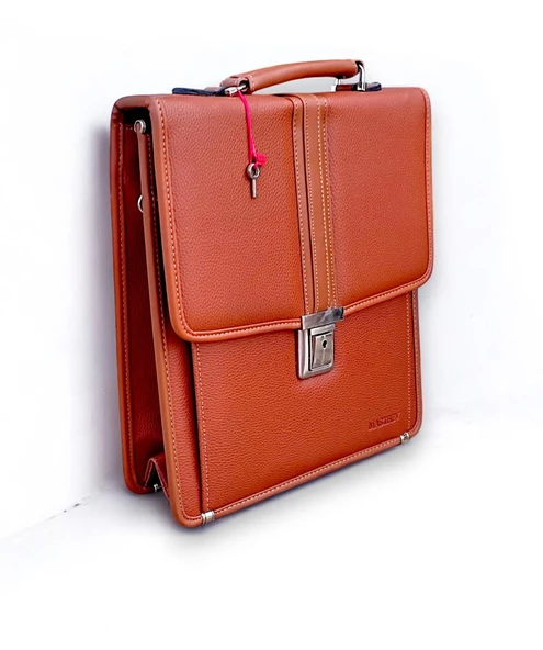 Dikey Deri Evrak Çantası Anahtar Kilitli A4 Uyumlu 8683255013685 - 9