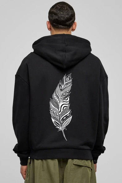 Unisex Baskılı Kapşonlu 3 İplik Hoodie Sweathirt  fm1.51SA