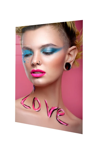 Love Kadın Cam Tablo  | Hediyelik, Dekoratif, Ofis, Mutfak - 2