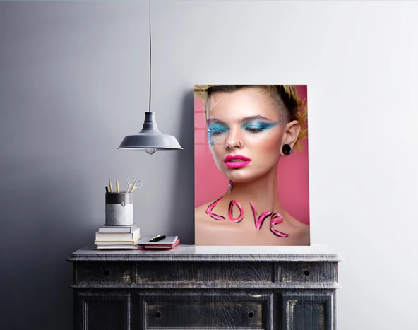 Love Kadın Cam Tablo  | Hediyelik, Dekoratif, Ofis, Mutfak - 5