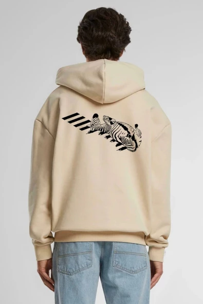 Unisex Baskılı Kapşonlu 3 İplik Hoodie Sweathirt  fm1.54BJA