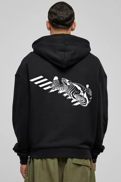 Unisex Baskılı Kapşonlu 3 İplik Hoodie Sweathirt  fm1.54SA ürün görseli