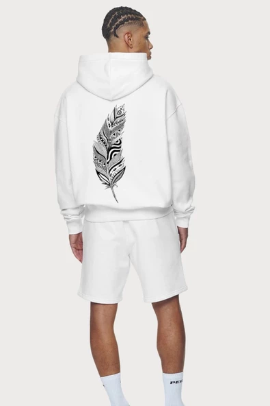 Unisex Baskılı Kapşonlu 3 İplik Hoodie Sweathirt  fm1.51BA