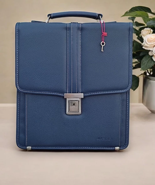 Dikey Deri Evrak Çantası Anahtar Kilitli A4 Uyumlu 8683255013685 - 4