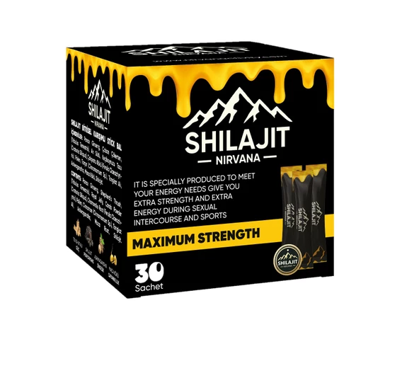 SHİLAJİT  TAKVİYE EDİCİ GIDA %100 Saf Shilajit 30'lu sachet  Ithal Shilajit +9 zengin çeşit 300 mg