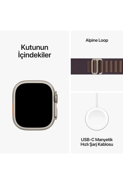 Apple Watch Ultra 2 (49 mm)  Titanium İndigo Alpıne Loop  Akıllı Saat (Apple Türkiye Garantili) - 5