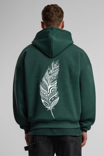 Unisex Baskılı Kapşonlu 3 İplik Hoodie Sweathirt  fm1.51YA ürün görseli