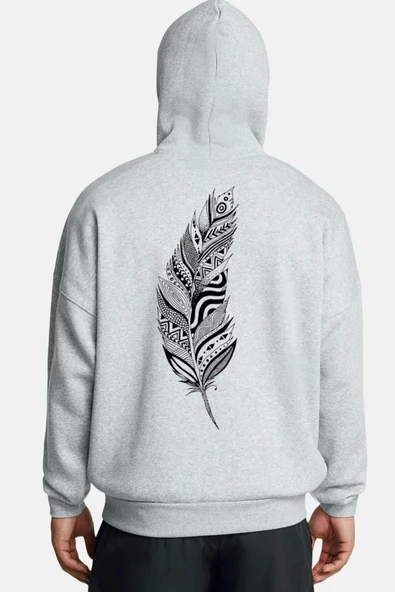 Unisex Baskılı Kapşonlu 3 İplik Hoodie Sweathirt  fm1.51GA ürün görseli