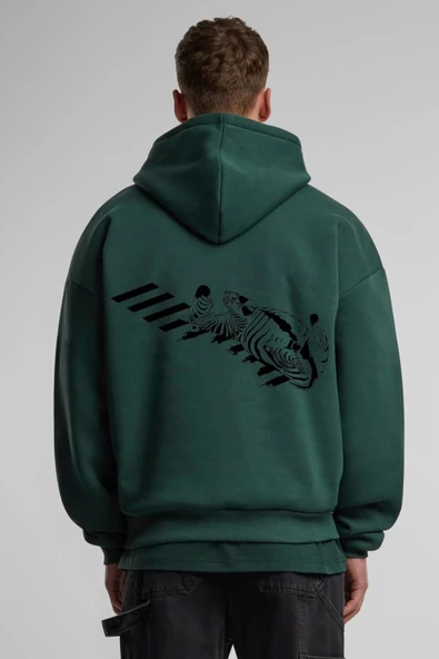 Unisex Baskılı Kapşonlu 3 İplik Hoodie Sweathirt  fm1.54YA