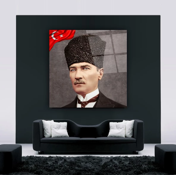 Atatürk Cam Tablo | Hediyelik, Dekoratif, Ofis, Mutfak - 7