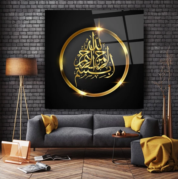 Besmele Cam Tablo | Hediyelik, Dekoratif, Ofis, Mutfak - 6