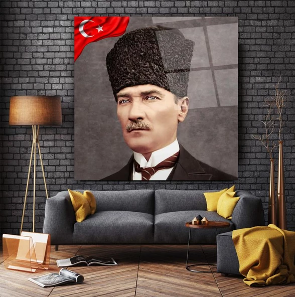 Atatürk Cam Tablo | Hediyelik, Dekoratif, Ofis, Mutfak - 4