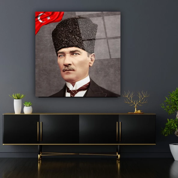 Atatürk Cam Tablo | Hediyelik, Dekoratif, Ofis, Mutfak - 6