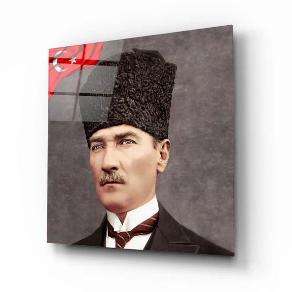 Atatürk Cam Tablo | Hediyelik, Dekoratif, Ofis, Mutfak - 2