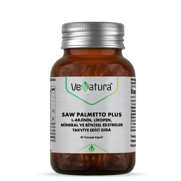 Venatura Saw Palmetto Plus L-Arjinin Likopen Mineral ve Bitki Ekstreleri 60 Kapsül ürün görseli