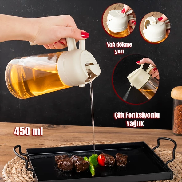 Porsima ALK-3154 Çok Amaçlı Cam Sprey Şişe -Yağdanlık Limon Sirke Sos Püskürtücü, Sızdırmaz Yağdanlık Krem - 2