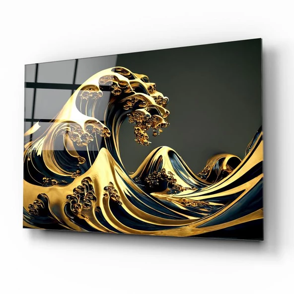 Dalga Cam Tablo | Hediyelik, Dekoratif, Ofis, Mutfak - 2