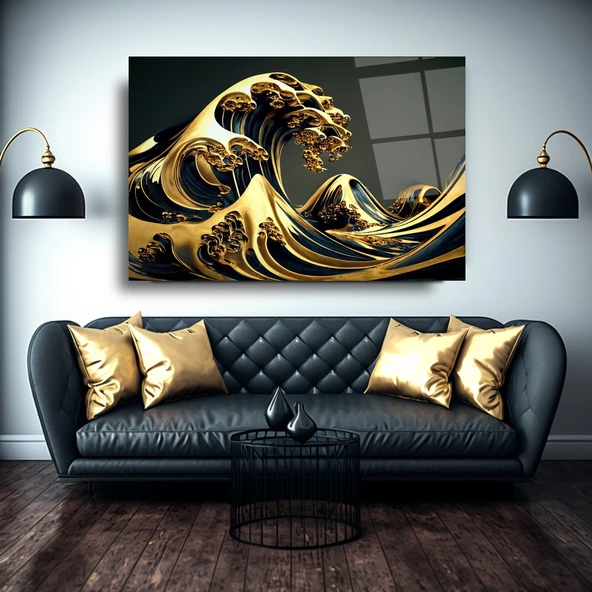 Dalga Cam Tablo | Hediyelik, Dekoratif, Ofis, Mutfak - 4