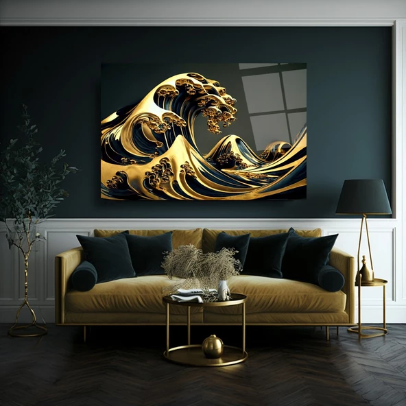 Dalga Cam Tablo | Hediyelik, Dekoratif, Ofis, Mutfak - 6