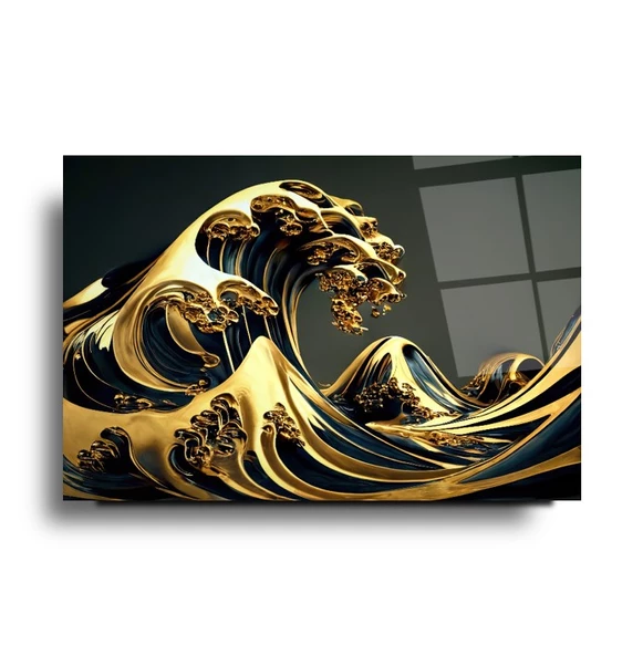 Dalga Cam Tablo | Hediyelik, Dekoratif, Ofis, Mutfak - 3