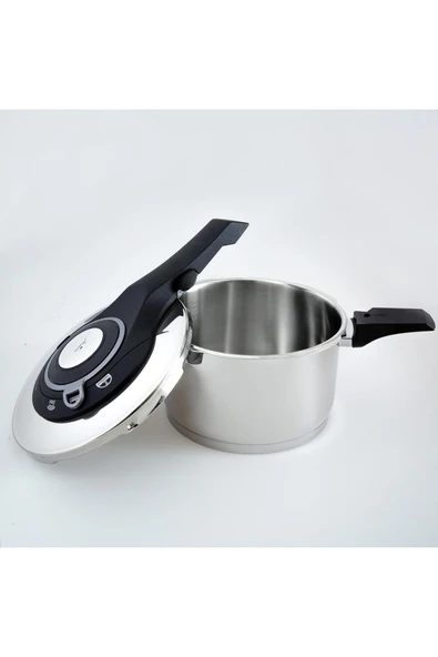 Procook 4,5 Lt Siyah Açık Gri Paslanmaz Çelik Düdüklü Tencere