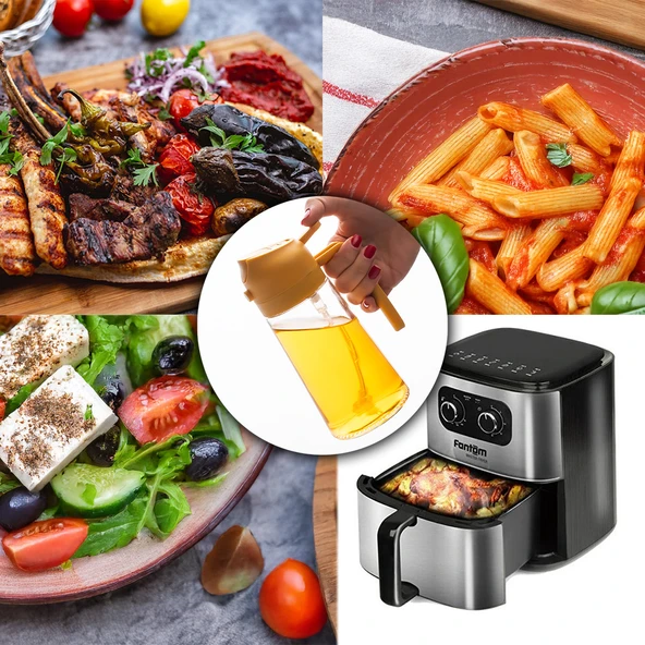 Porsima ALK-3157 Çok Amaçlı Cam Sprey Şişe -Yağdanlık Limon Sirke Sos Püskürtücü, Sızdırmaz Yağdanlık Sarı - 5