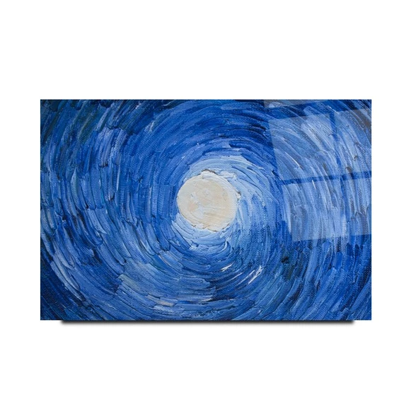 Soyut Mavi Cam Tablo | Hediyelik, Dekoratif, Ofis, Mutfak - Resim 3