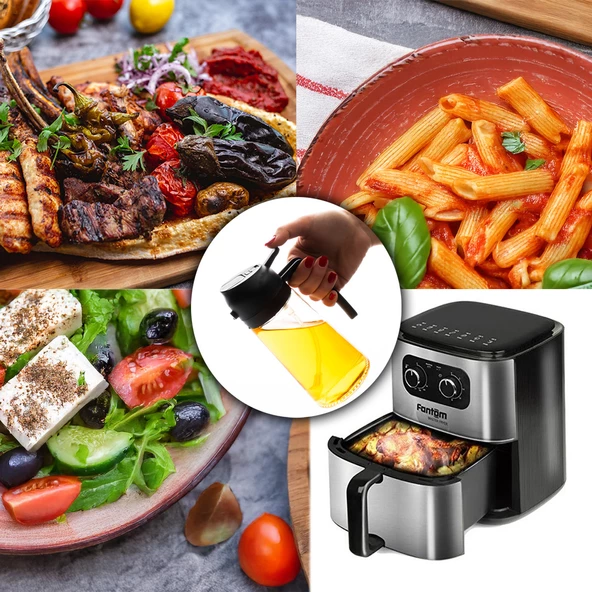 Porsima ALK-3159 Çok Amaçlı Cam Sprey Şişe -Yağdanlık Limon Sirke Sos Püskürtücü, Sızdırmaz Yağdanlık Siyah - 5