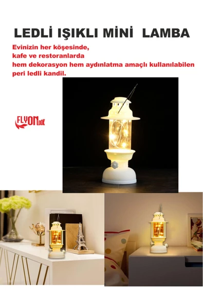 Led Mini Lamba Parti , Ev, Bahçe, Restorantlarda Hem Dekorasyon Hem Aydınlatma Fener Kamp Retro Tarz - 3