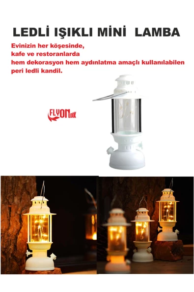 Led Mini Lamba Parti , Ev, Bahçe, Restorantlarda Hem Dekorasyon Hem Aydınlatma Fener Kamp Retro Tarz - 2
