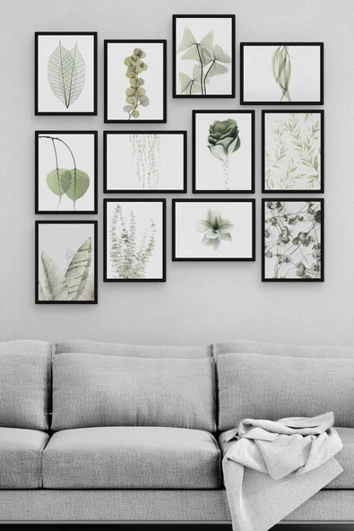 Soluk Çiçekler 12 Parça Ahşap Mdf Tablo Zlltb190