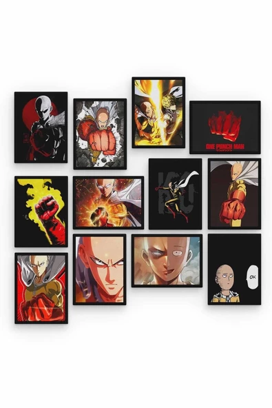 One Punch Man 12 Parça Ahşap Mdf Tablo Zlltb353 - 2