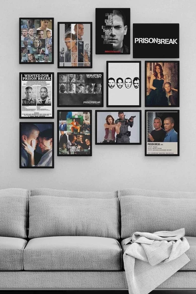 Prison Break 12 Parça Ahşap Mdf Tablo Zlltb432