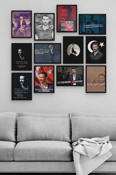 Fırat Yılmaz Çakıroğlu 12 Parça Ahşap Mdf Tablo Zlltb286
