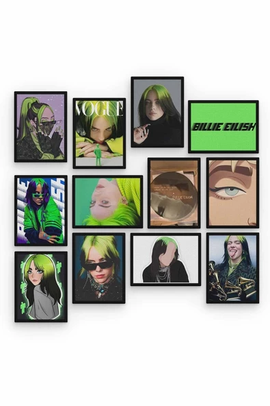 Billie Eilish 12 Parça Ahşap Mdf Tablo Zlltb417 - 2
