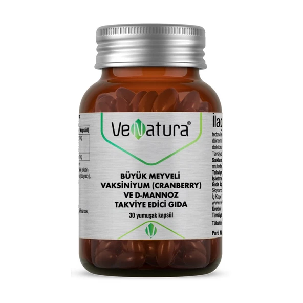 Venatura Büyük Meyveli Vaksiniyum (Cranberry ve D-Mannoz) 30 Kapsül