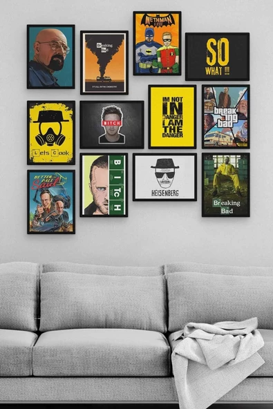 Breaking Bad 12 Parça Ahşap Mdf Tablo Zlltb374