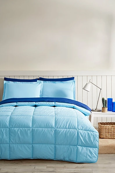 Özdilek Colormix Çift Kişilik Uyku Seti Aqua-Lacivert - Resim 2