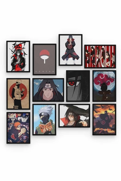 Itachi Uchiha 12 Parça Ahşap Mdf Tablo Zlltb379 - 2