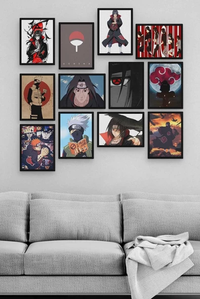 Itachi Uchiha 12 Parça Ahşap Mdf Tablo Zlltb379